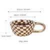 220ml Ceramic Coffee Mug with Wrench Spanner Handle, Grid Coffee Mug for Coffee, Milk, Tea, Smoothies