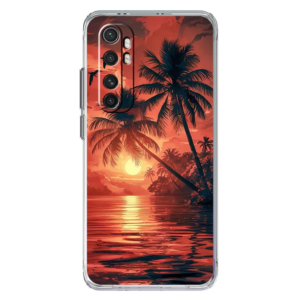 Phone Case For Xiaomi Mi Poco X7 X6 X5 NFC X3 F7 Ultra F6 Pro F3 15 14T 14 13T 11 12 13 Lite Clear TPU Cover Coconut Tree