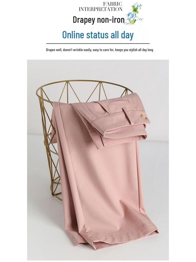 Women's Summer 2025 Cotton Slim-Fit High-Waisted Wide-Leg Cropped Pants