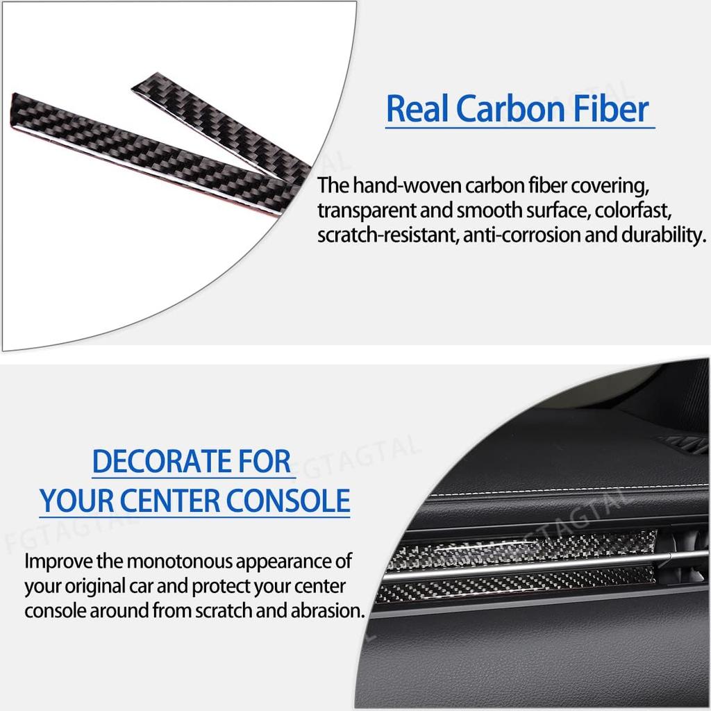 Compatible with Toyota Supra GR A90 A91 MK5 2019-2026 Soft Carbon Fiber Co-Pilot Center Console Decoration Strip, Car Center Console Air Outlet Trim