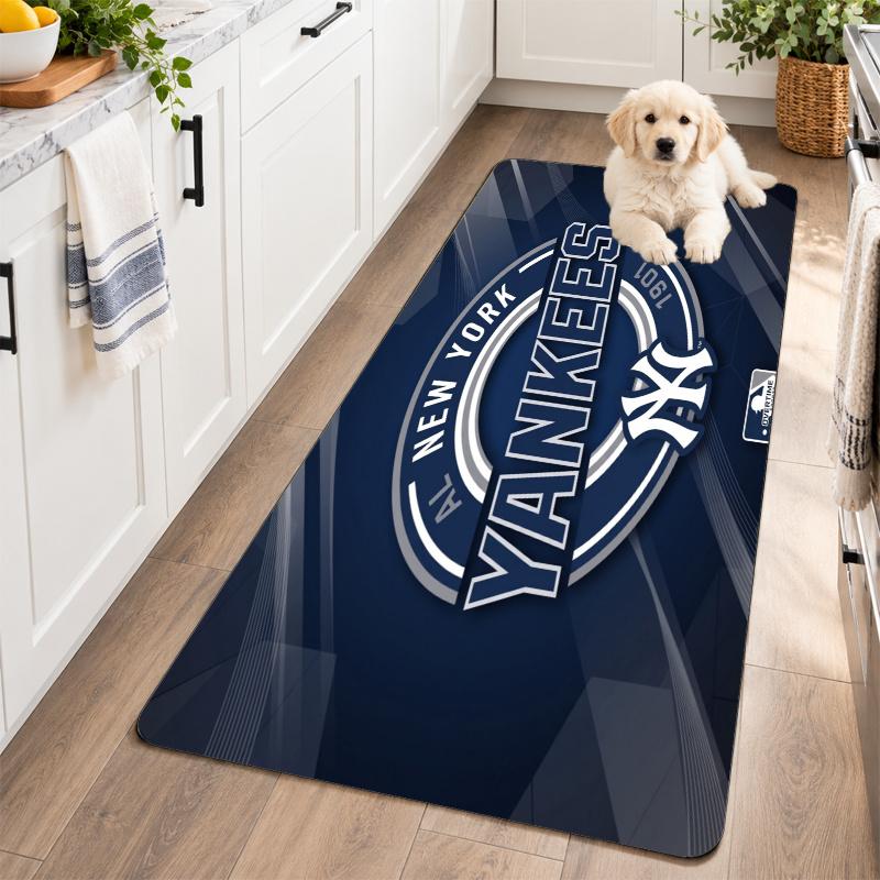 Flannel Kitchen Mat New York Yankees Soft Area Rug Non Slip Floor Carpet Home Decoration