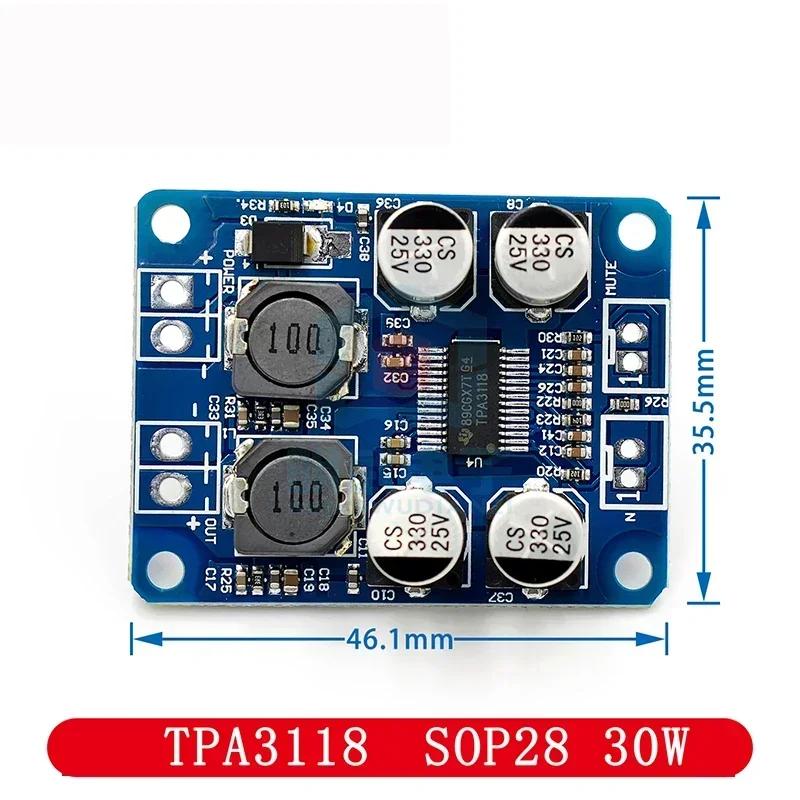 1PCS TPA3118 60W Amp Module 30W DC 8V-24V Mono Digital Audio Power Amplifier Board