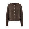 FS636-26 New European & American Style Round Neck Single-Breasted Long Sleeve Knit Cardigan Sweater for Women