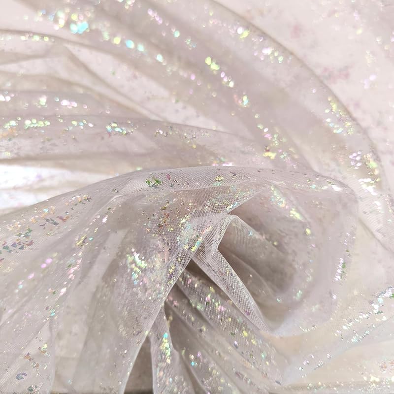 

[moonfarm] 2way lame tulle material Sparkling Width 150cm colorful race handicraft costume cloth (gray, 2m)