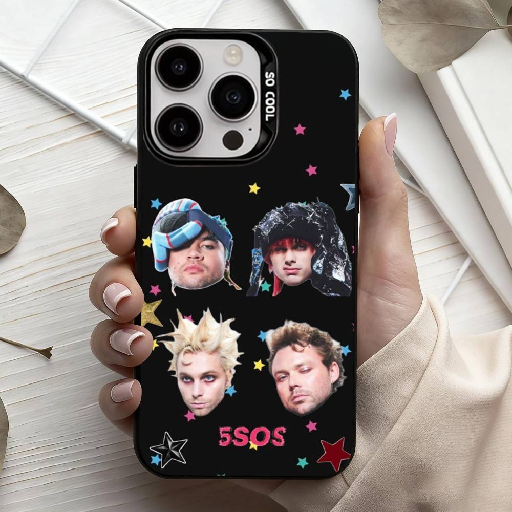 5 S-Seconds of S-Summers 5SOS  Phone Case For iPhone17,16,15,14,13,12,11 Plus,Pro Max Black Candy Silver Phone Case
