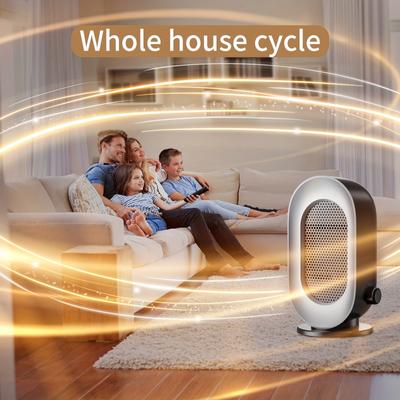 Rapid Heat Ceramic Space Heater - Safe, Quiet, And Efficient Heating With 2S Fast Temperature Rise, Tip-over Switch Protection, And 60° Oscillation