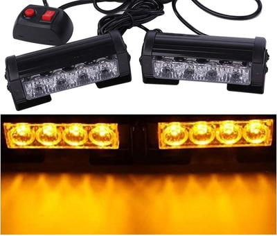 [Avan Knight] Strobe Light Bar LED Set of 2 Emergency Warning Lights Car Truck Trailer Lamp Easy KRB186 (Yellow)