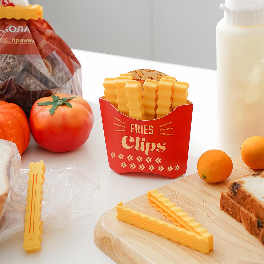 Magnetic snack sealing clip can seal food bag yellow 12PCS