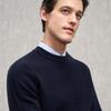 EMZ Men's Round Neck Wool Cashmere Pullover Sweater