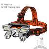 Super Bright Strong Light 5 LED Headlamp Built In 18650 Battery USB Rechargeable Head Torch Outdoor Camping Fishing Lantern