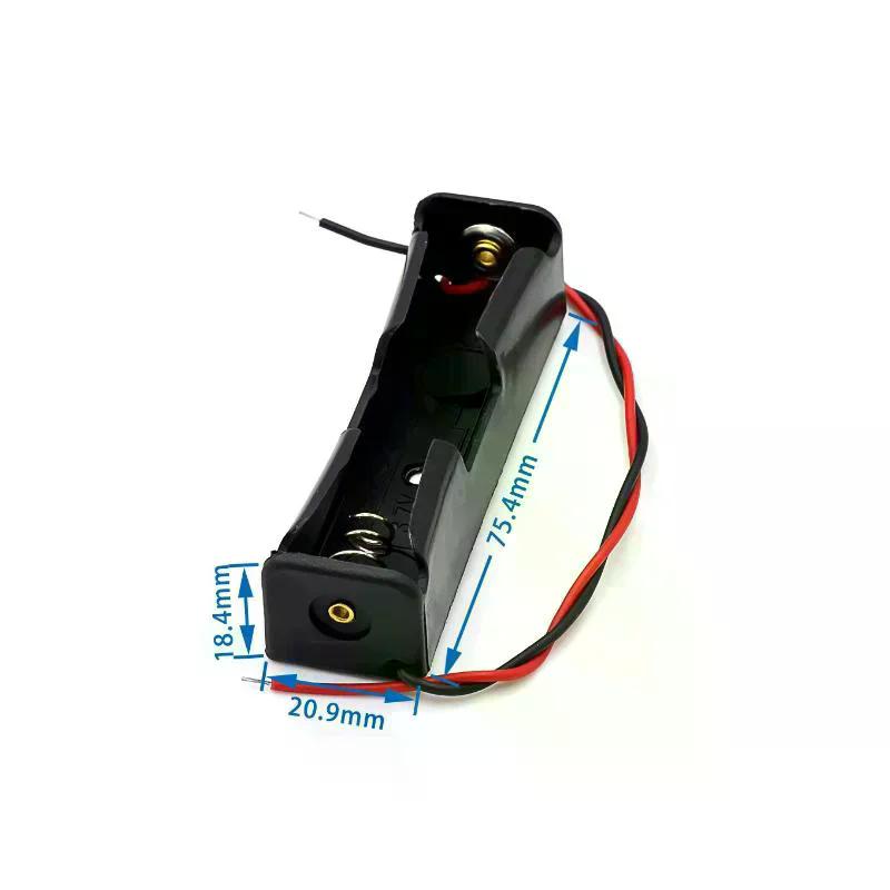 10Pcs/lot Single Slots 18650 Battery Case Holder With Wire Bundle DIY Batteries Storage Boxes 18650 1 Bay Cell Battery Holder