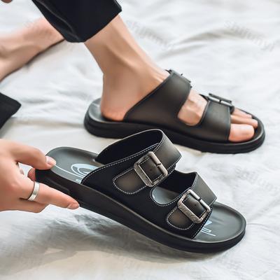 Herren Sommer Hausschuhe 2025 Atmungsaktive Outdoor Strandsandalen Rutschfeste Flip Flops Neue Flache Hausschuhe Hochwertige Herrenschuhe