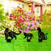 Elegant Metal Cat Decor Black Silhouette Stakes Outdoor Wall Art Modern Garden Sculpture Home Exterior
