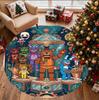Five Nights At Freddy's Pattern Round Rug, Indoor/Outdoor Mat, for Picnic, Gameroom, Bedroom, Office, Living Room, Home Decor Carpet, Birthday Gift