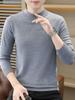 Men's Slim Fit Wool Sweater - Autumn & Winter Half-High Collar Knit Base Layer, Solid Color Trendy Design