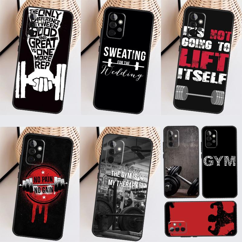 Bodybuilding Gym Fitness Phone Case For Samsung Galaxy A34 A54 A14 A13 A23 A33 A53 A73 A52 A42 A32 A22 A12 A51 A71