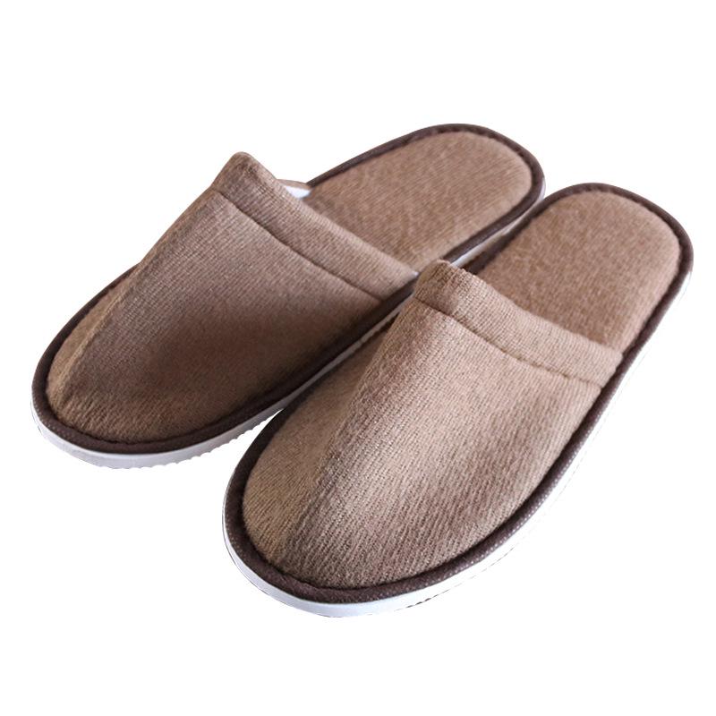 Coffee Disposable Non-Slip Indoor Slippers for Home, Guests, and Hotels