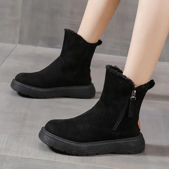 

Зимние сапоги большого размера, женские универсальные короткие зимние сапоги, женские утепленные теплые хлопковые сапоги 40 чёрный