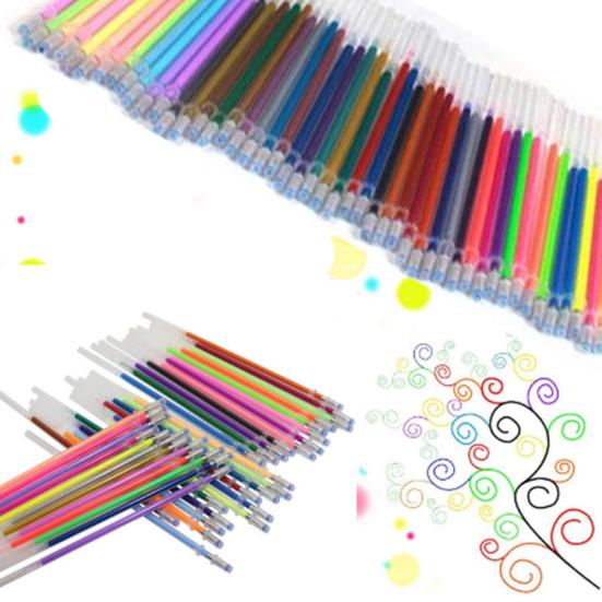 48 Colors 0.8mm Gel Pen Refills Glitter Coloring Drawing Painting Craft Marker
