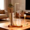 Incense Holder, Incense Burner, 3-in-1, Spill-proof, Stylish, Cute, Hanging, Brass, Glass, Simple, for Buddhist Altar, Study, Meditation, Entryway (in