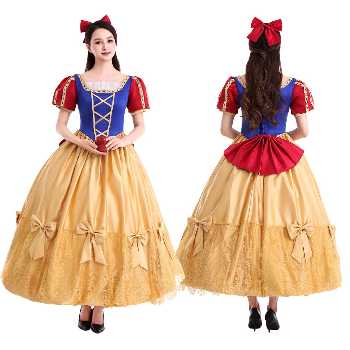 Sakura Bridge Unisex Blue Snow White Cosplay Halloween Costume Princess Dress Outfit Adult Costume [Monoii] Women's