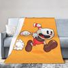 Great Retro Game Battle Cupheads Knitted Blanket Flannel Indie Shooting Super Soft Throw Blanket for Outdoor Travel Bedspread