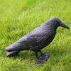 Crow Decoys Black Feathered Crow Standing Simulation Raven Statue Hunting Decoy Props Outdoors and Garden Decoration