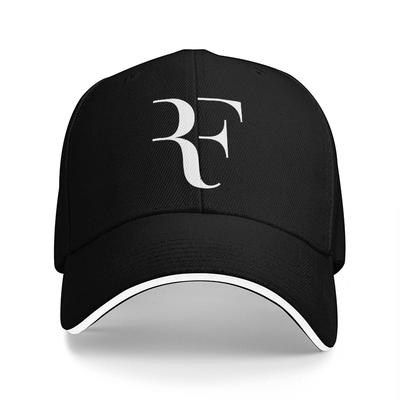 RF Logo Schwarze Baseballkappe mit weißem Rand Klassisches Design für Unisex und Damen Modisches Streetwear-Accessoire