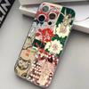 China Chic Mosaic Graffiti Green Rattan Phone Case For iPhone 17 15 14 13 11 12 16 Pro Max Plus Mini Transparent Silicone Soft
