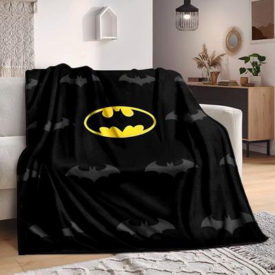 1pc Batman Flannel Throw Blanket Lightweight Soft Warm All Season Blanket for Sofa, Bed, Travel, Camping L1024157