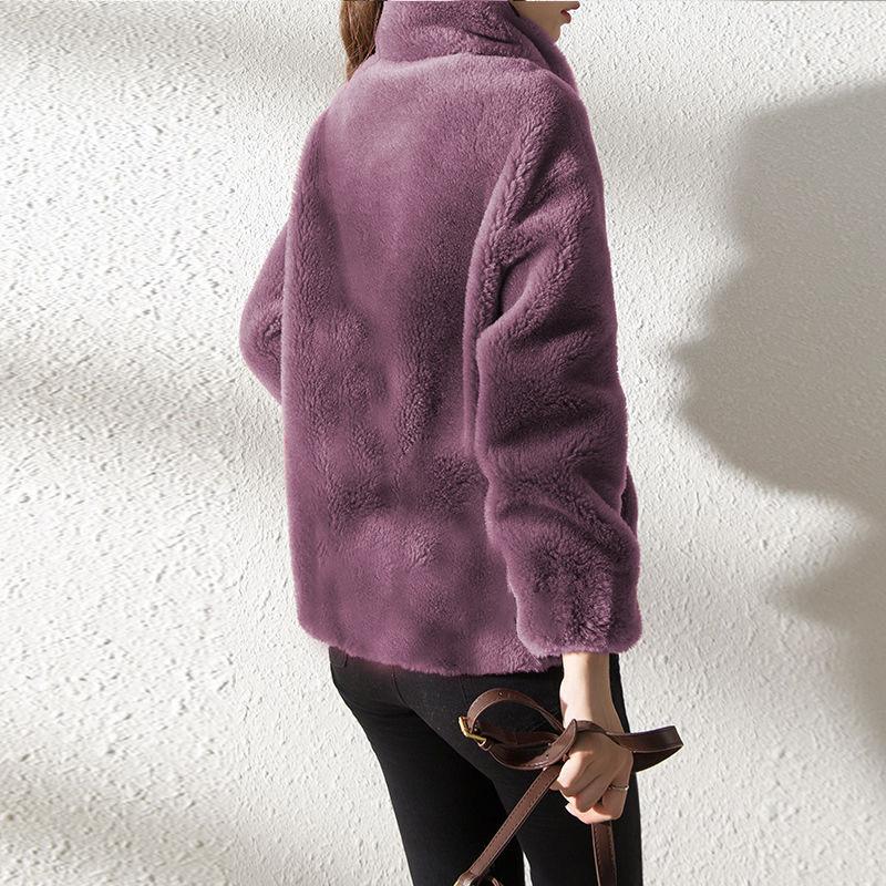 Women's Winter Thick Double Sided Velvet Stand Collar Warm Hoodie With Added Fleece