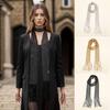 Spring Summer New Solid Color Small Silk Scarf Temperament Versatile Women'S European American Popular Long Professional Scarf