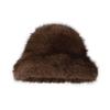 Windproof Faux Fur Bucket Hat Soft Winter Warm Cap Unisex Plush Fisherman Hat  Skiing