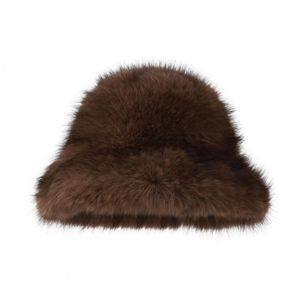 Windproof Faux Fur Bucket Hat Soft Winter Warm Cap Unisex Plush Fisherman Hat Skiing