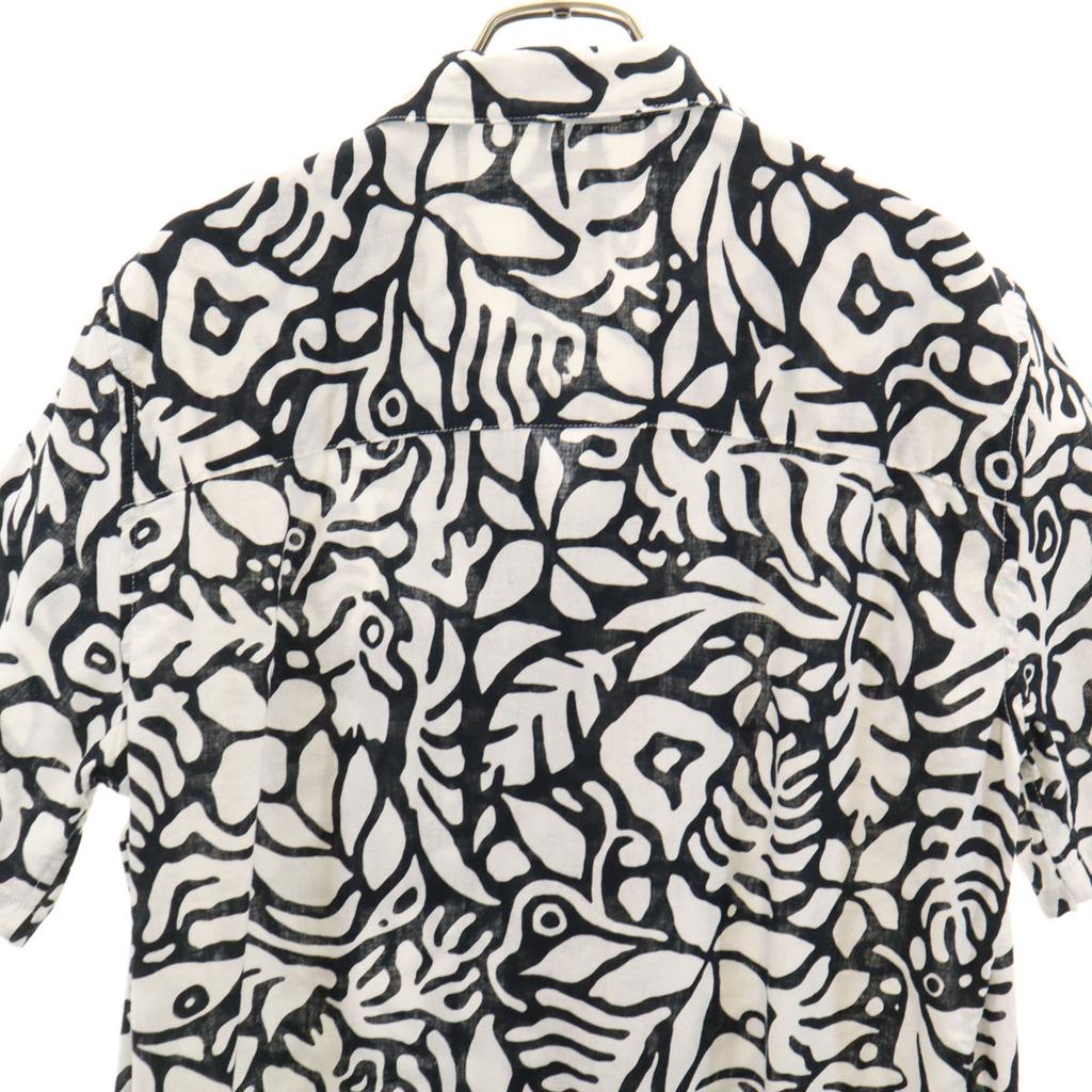 Gap Linen Blend Leaf Pattern Short Sleeve Open Collar Shirt XS White Men's Used