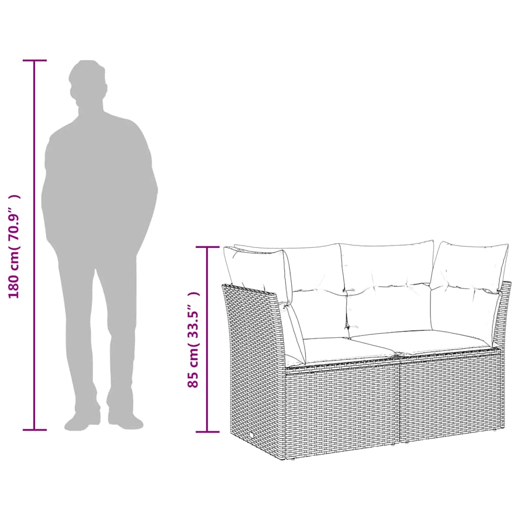 Vidaxl Garden Sofa With Cushions, 2-Seater, Beige, Poly Rattan