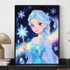Disney Diamonds Elsa Art Painting Kit Diamond Painting Home Decor Sparkling Snowflakes Magical Wand Frozen Theme Artwork for Fans and Collectors
