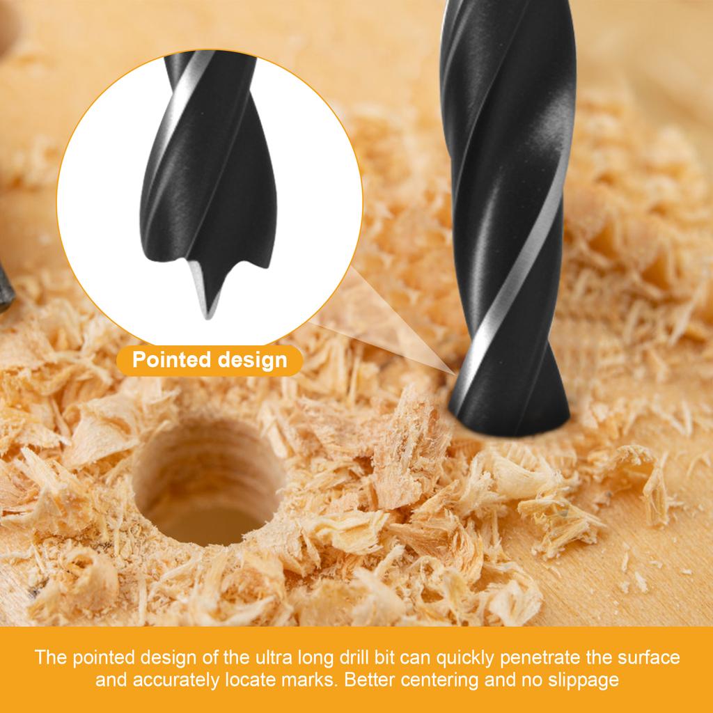 7Pcs Wood Drill Bit Set Imperial Carpenters Quality - Drill Splinter-Free Perfectly Round Holes Woodworking Drill Bit 1/8 3/16 1