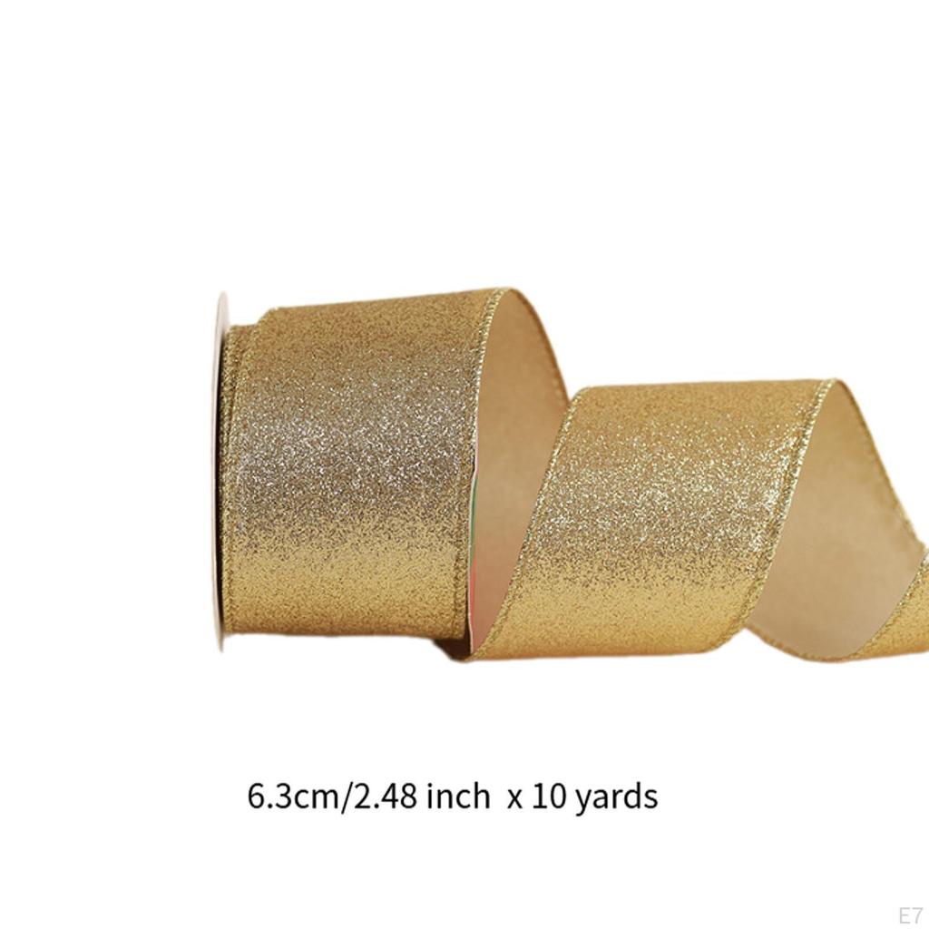 2,5 Zoll breites Weihnachtsband mit Draht zum Basteln und Dekorieren