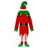 Kids Christmas Halloween Costume Elf Outfit Boys Girls Long Sleeve Dress With Hat Socks Party