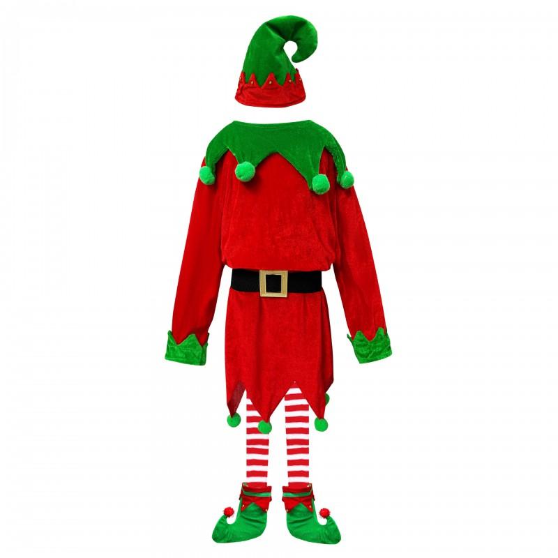 Kids Christmas Halloween Costume Elf Outfit Boys Girls Long Sleeve Dress With Hat Socks Party