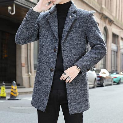 Herren Wollmantel Mittel und Lang Trenchcoat Herren Trend Übergröße Freizeitjacke Slim Fit Übergröße Herrenbekleidung