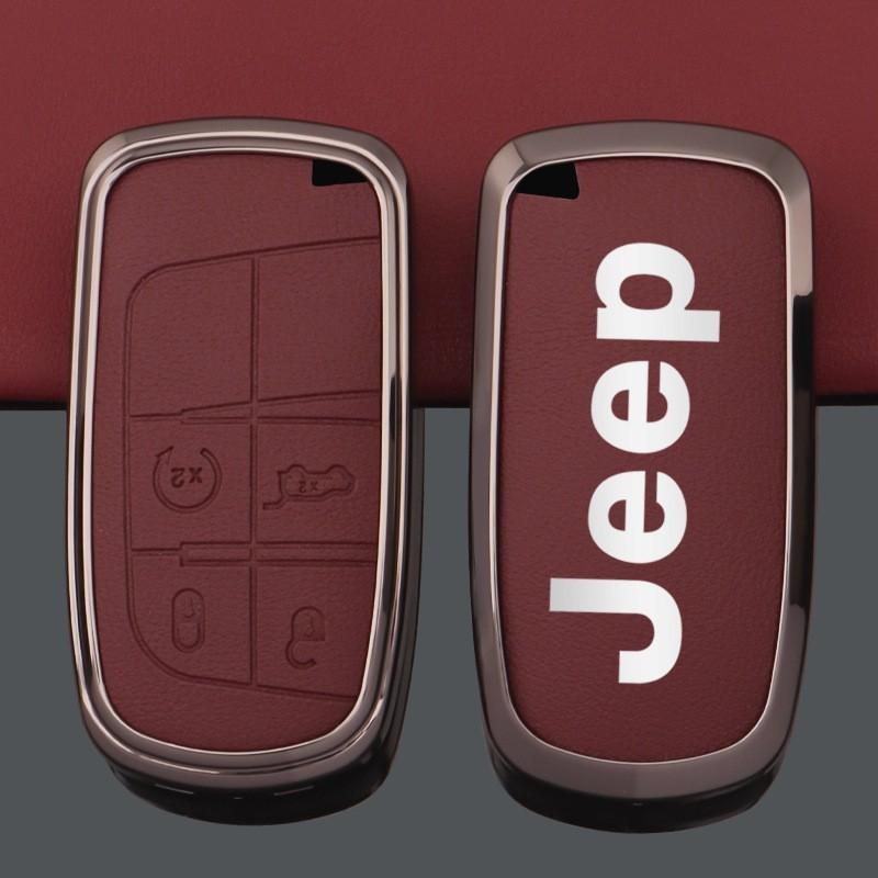 Para Jeep Aleación de Zinc Cuero Funda Protectora para Llave de Coche Accesorios para Jeep Renegade Wrangler Patriot Grand Cherokee WK2 KL Com