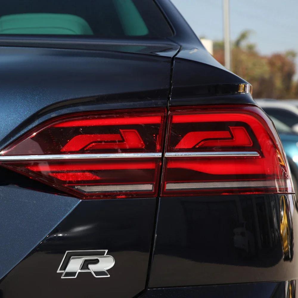 RUNTB1 1pc 3D Metal Car Front Grille Emblem Side Rear Trunk Badge Sticker for VW Rline R Logo Polo Passat B5 B7 Golf 8 7 Jetta Touareg