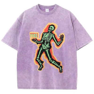 Skelett Ist Immer Yyds Print T-Shirt Männlich Street Trendy Kurzarm Mode Sommerkleidung Locker Atmungsaktive T-Shirts