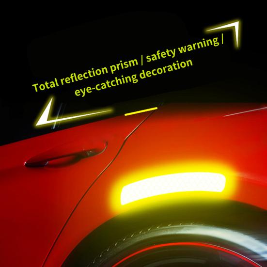 10Pcs Rectangle Shape Reflective Decals Decorative Creative Waterproof Reflective Sticker for Car