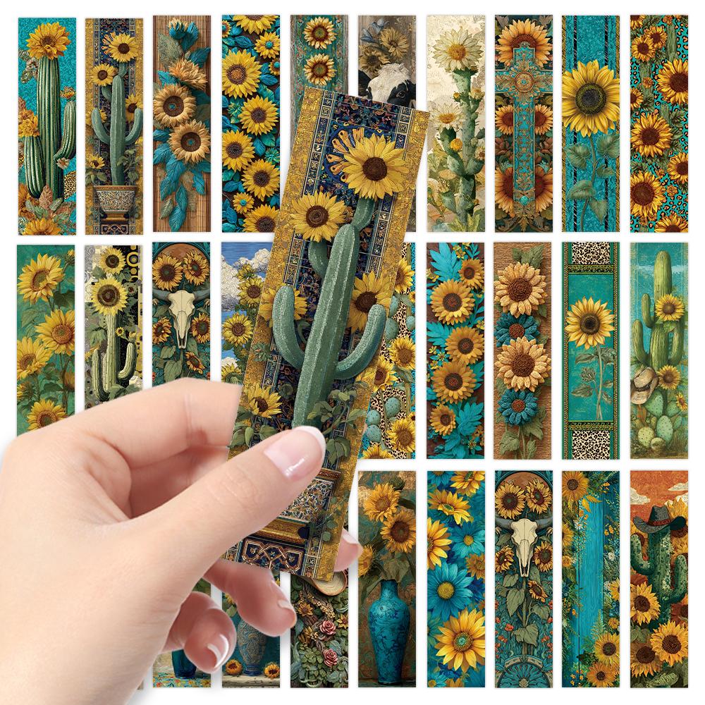

32pcs, Retro Sunflower Bookmark, Back to School Season, Christmas, Halloween, Suitable for Teachers, Readers, and Birthday Gifts