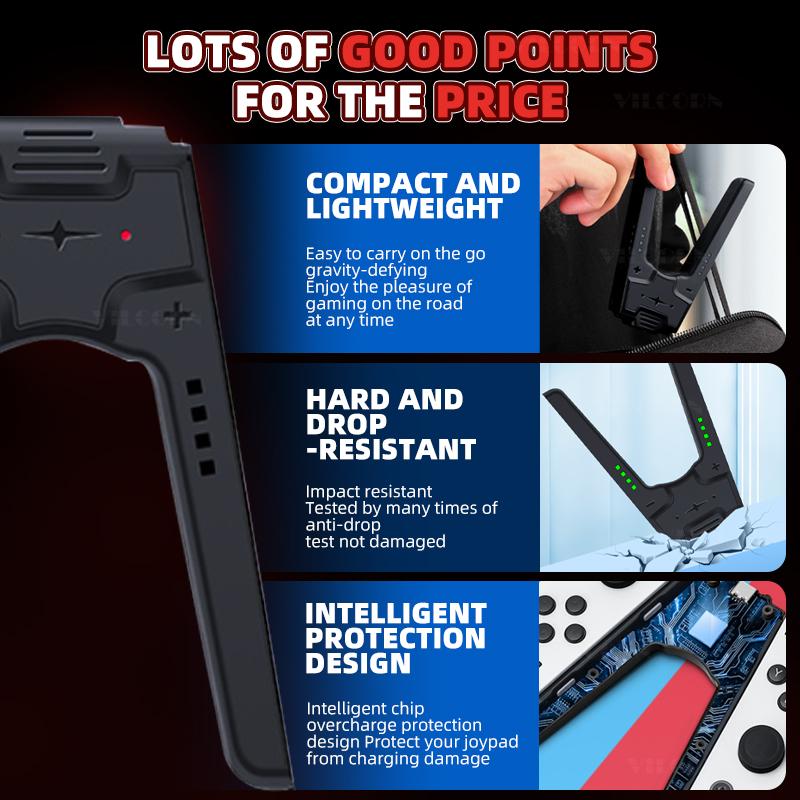 Joy RGB LED 5.2 BT Switch L/R Joypad For N Switch/Oled/Lite Wireless Gamepad With Grip For PC Yuzu 3D Dual Vibration Joystick