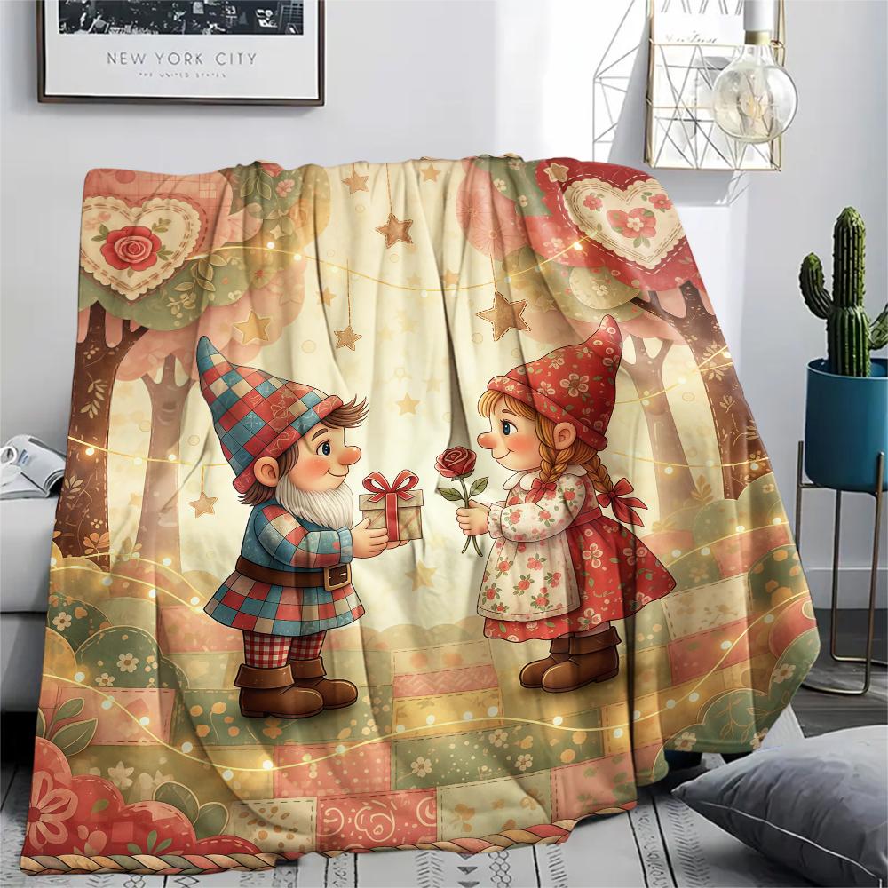 1 Stück Valentinstag Druck Flanelldecke, Hohe Qualität, Bequem für Alle Jahreszeiten, Heimdekoration, Perfekt für Weihnachten, Geburtstagsgeschenk