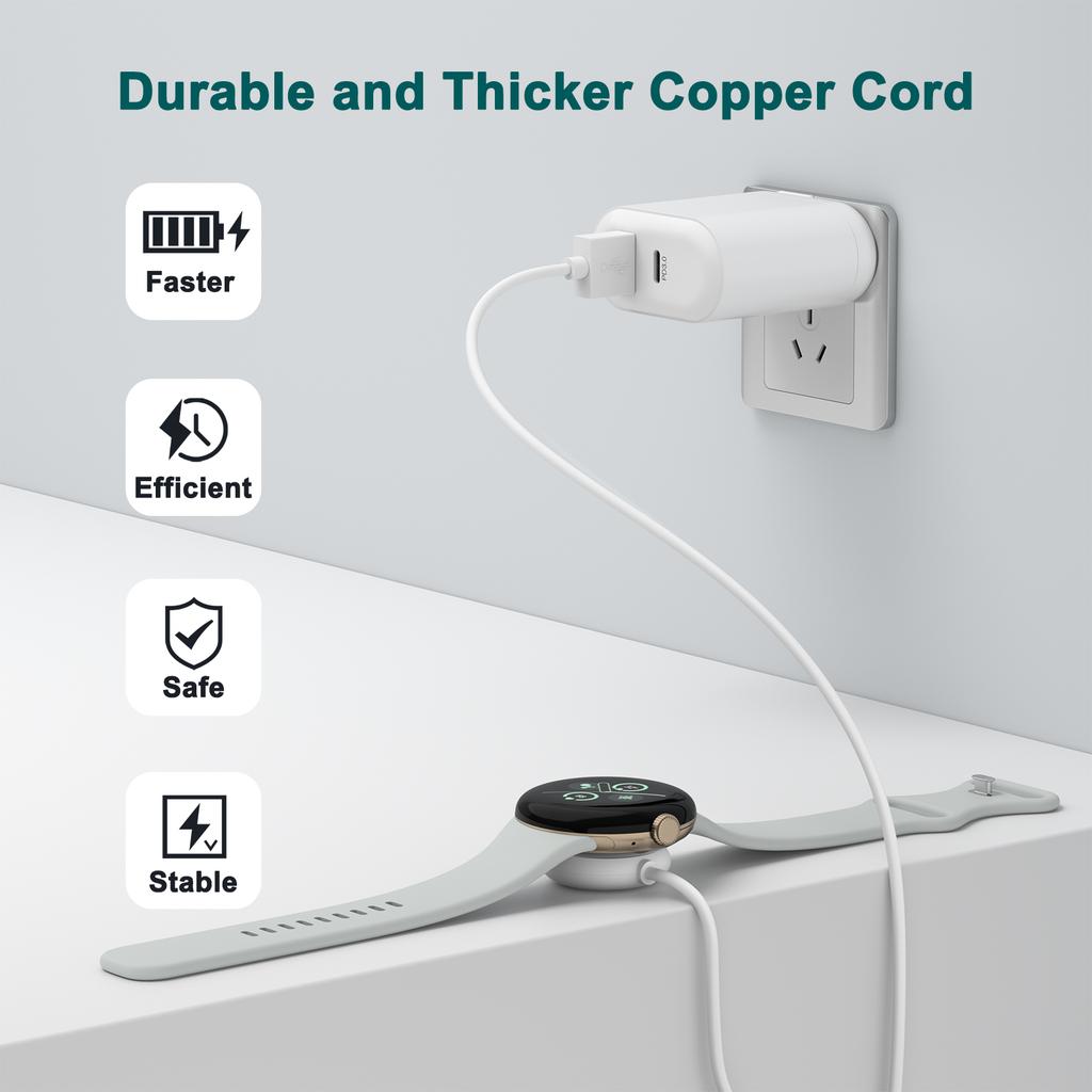 Schnellladekabel für Google Pixel Watch 2 Typ-C/USB Ladekabel Stromladekabel für Google Pixel Watch 2 Zubehör